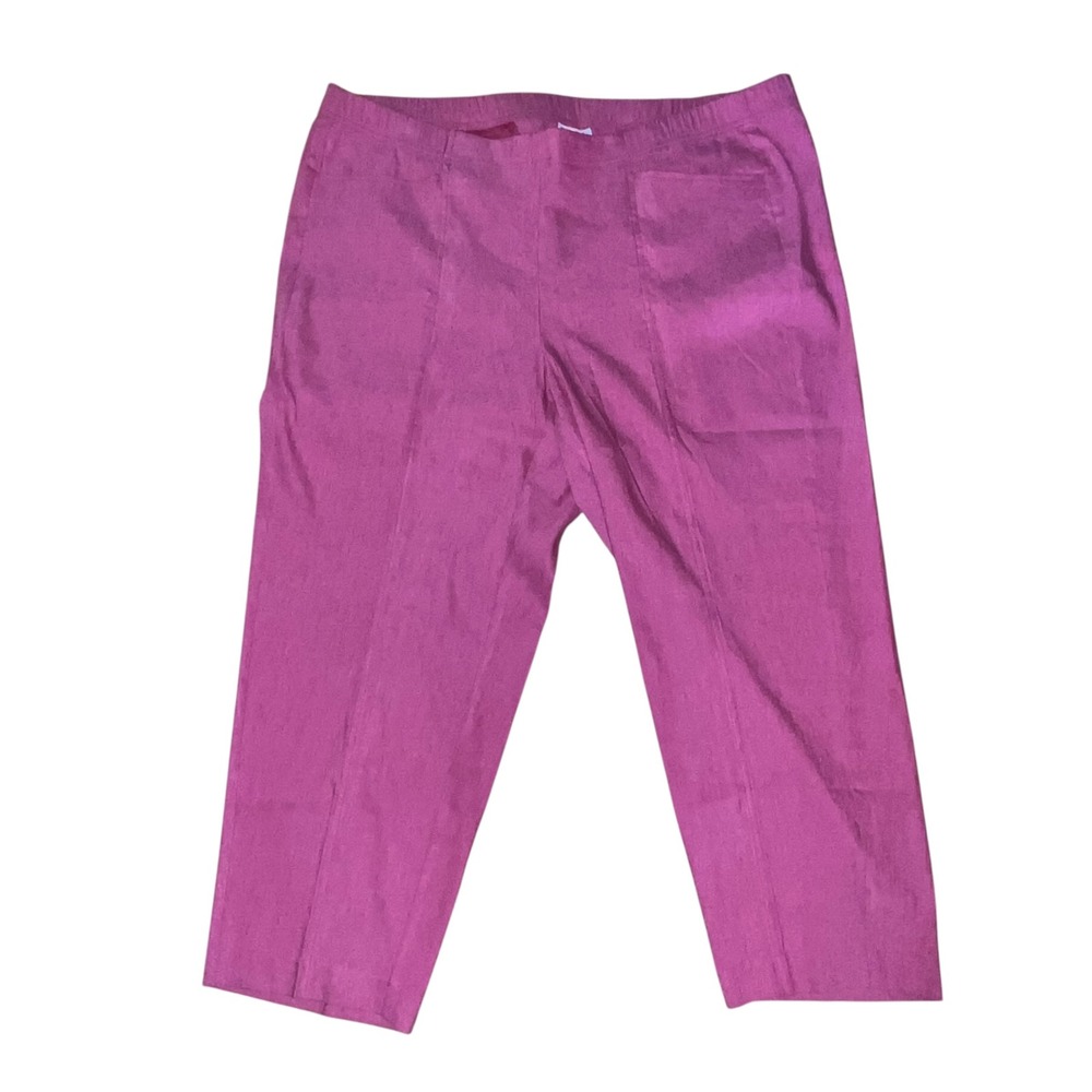 J. Jill Linen Stretch Pull On Pants Azalea Pink Cropped Plus Size 3X 315501 New